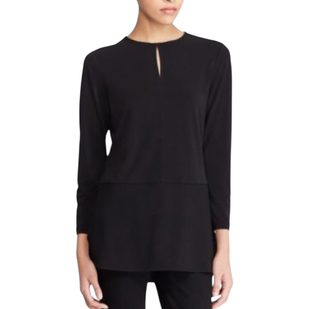 Lauren Ralph Lauren Top Women‎ 2X Layered Slit Side Keyhole Neck Workwear Career